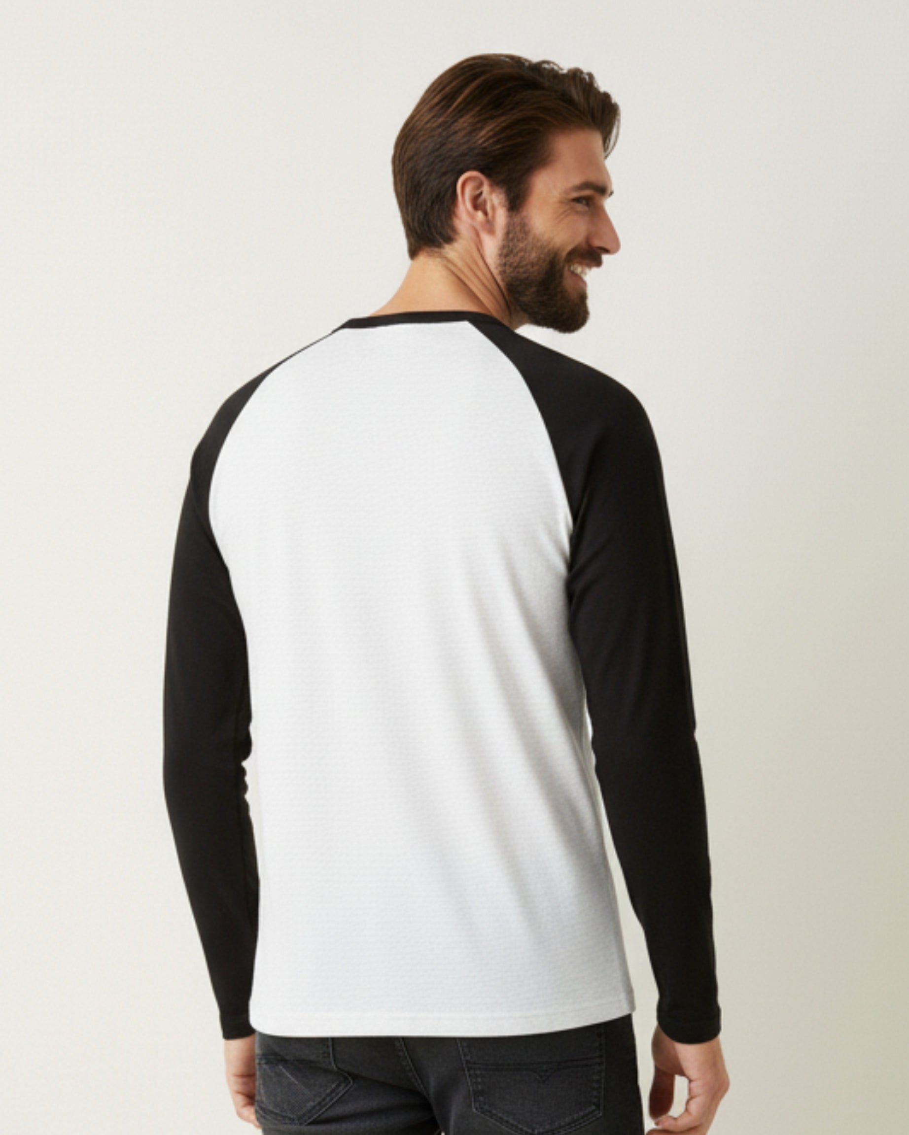 Grey & Black Full Sleeve Tee – Men’s Cotton Long‑Sleeve Crew Neck