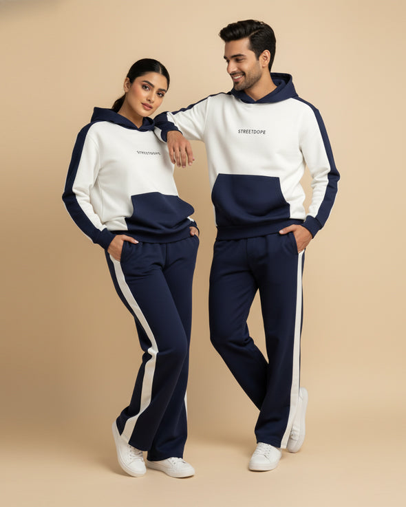 Navy & Off-White Contrast Tracksuit