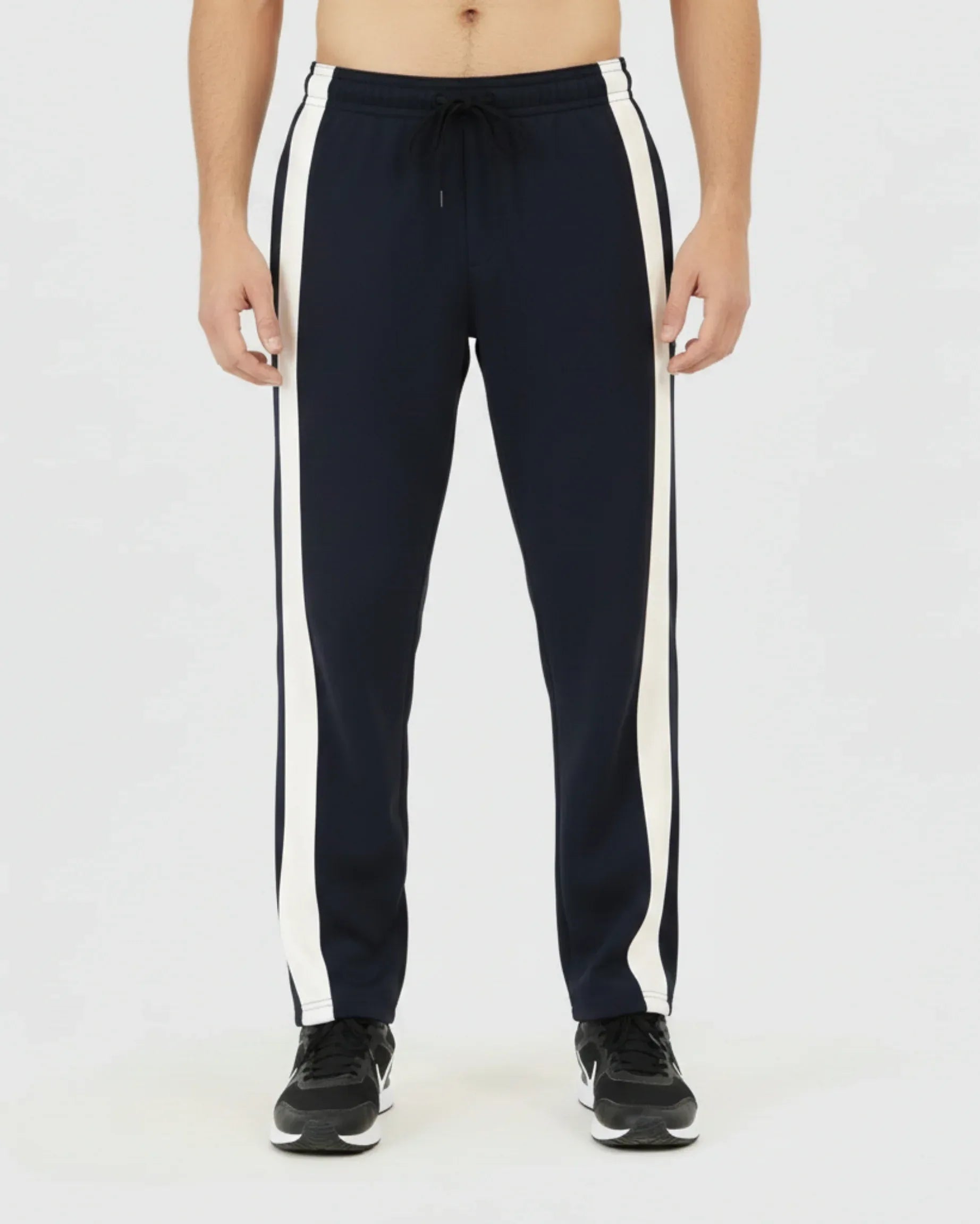 Black baggy Trouser With Skin Strips - Street Dope