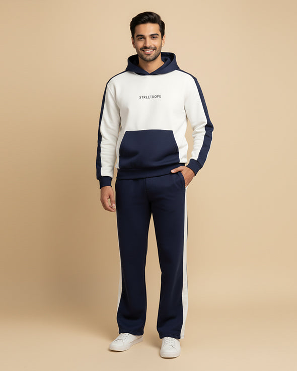 Navy & Off-White Contrast Tracksuit