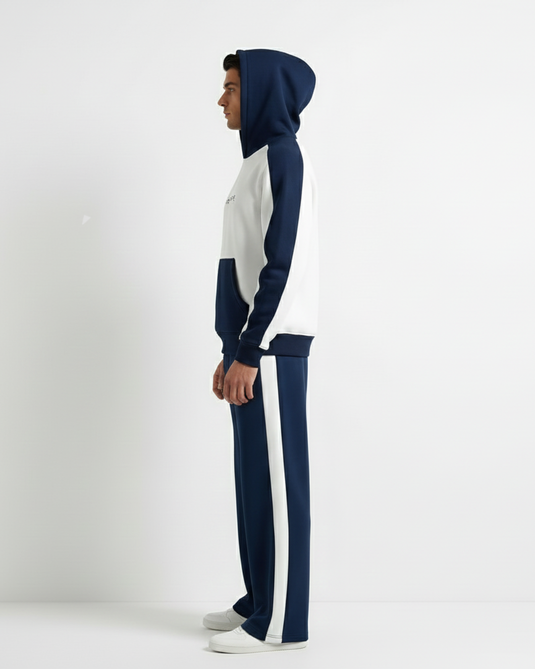 Navy & Off-White Contrast Tracksuit