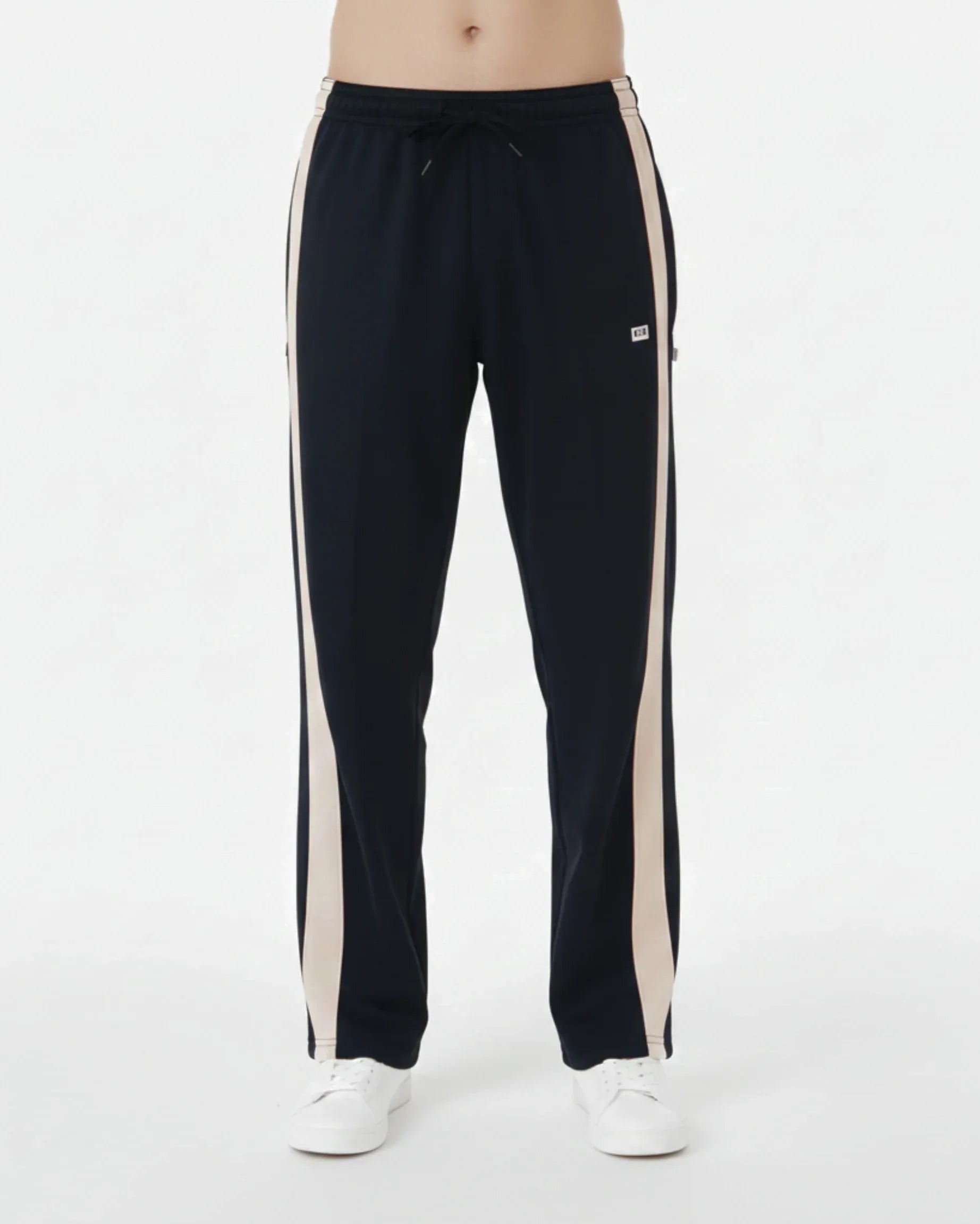 Black Baggy Trouser With Brown Strips - Street Dope