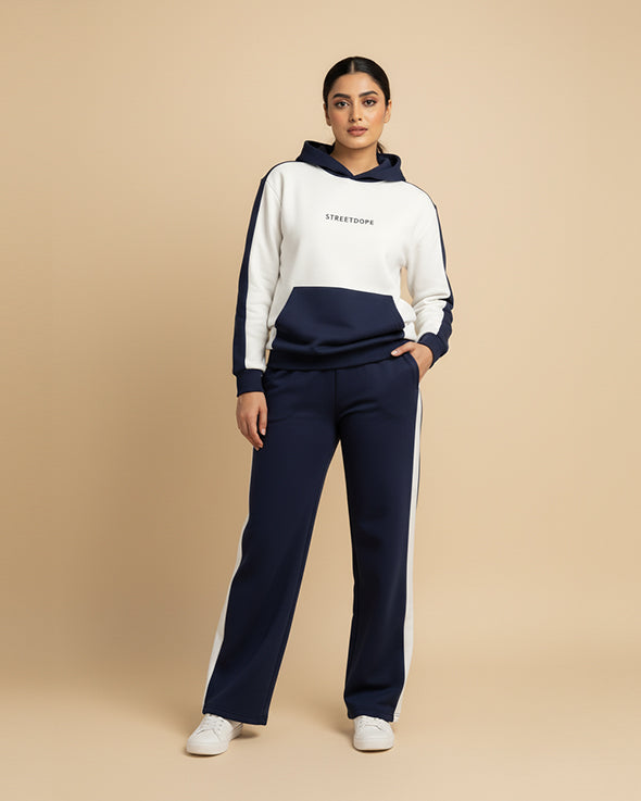 Navy & Off-White Contrast Tracksuit