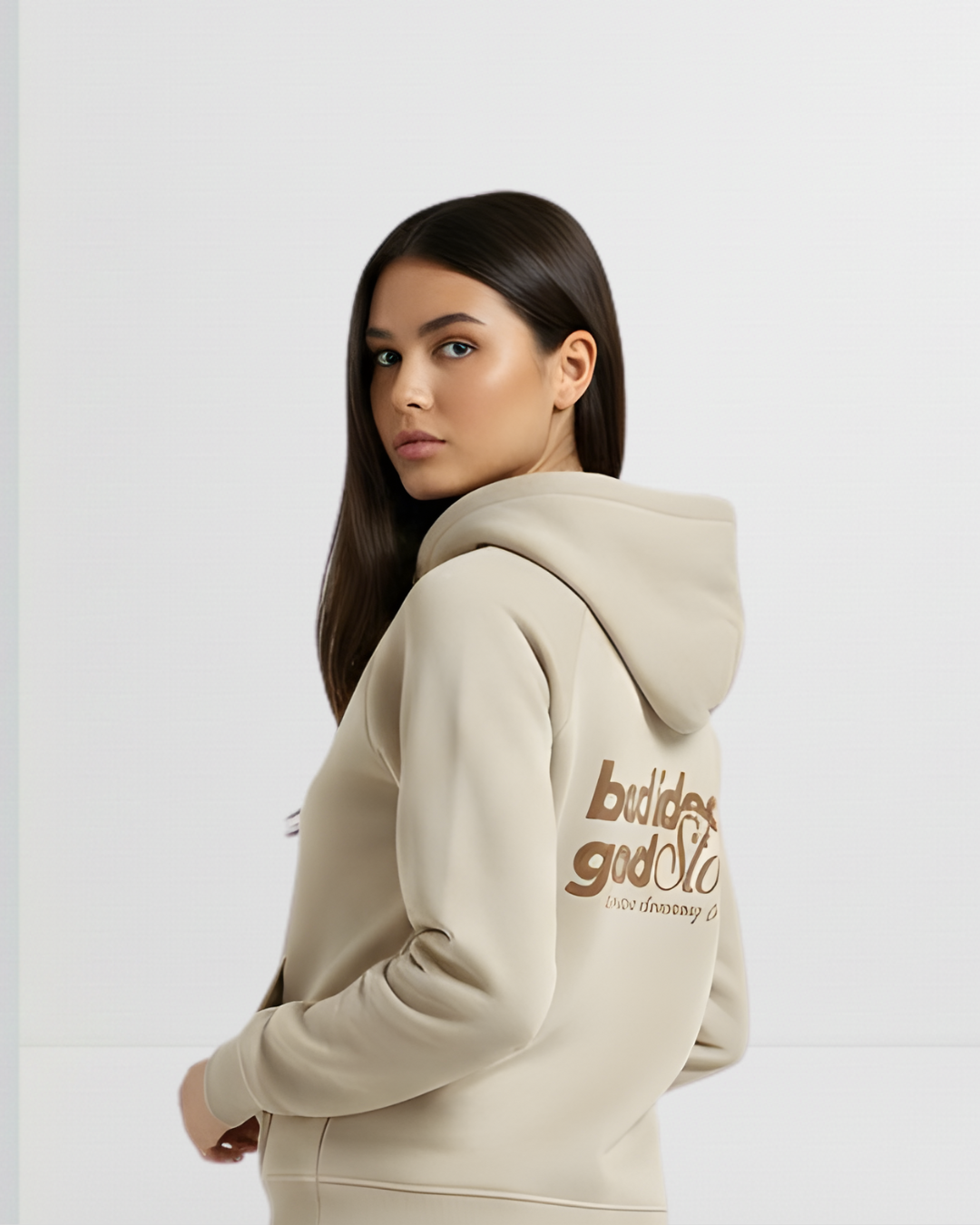 Beige  Hoodie