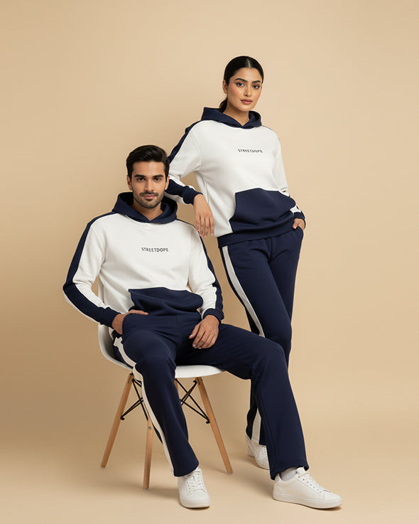Navy & Off-White Contrast Tracksuit