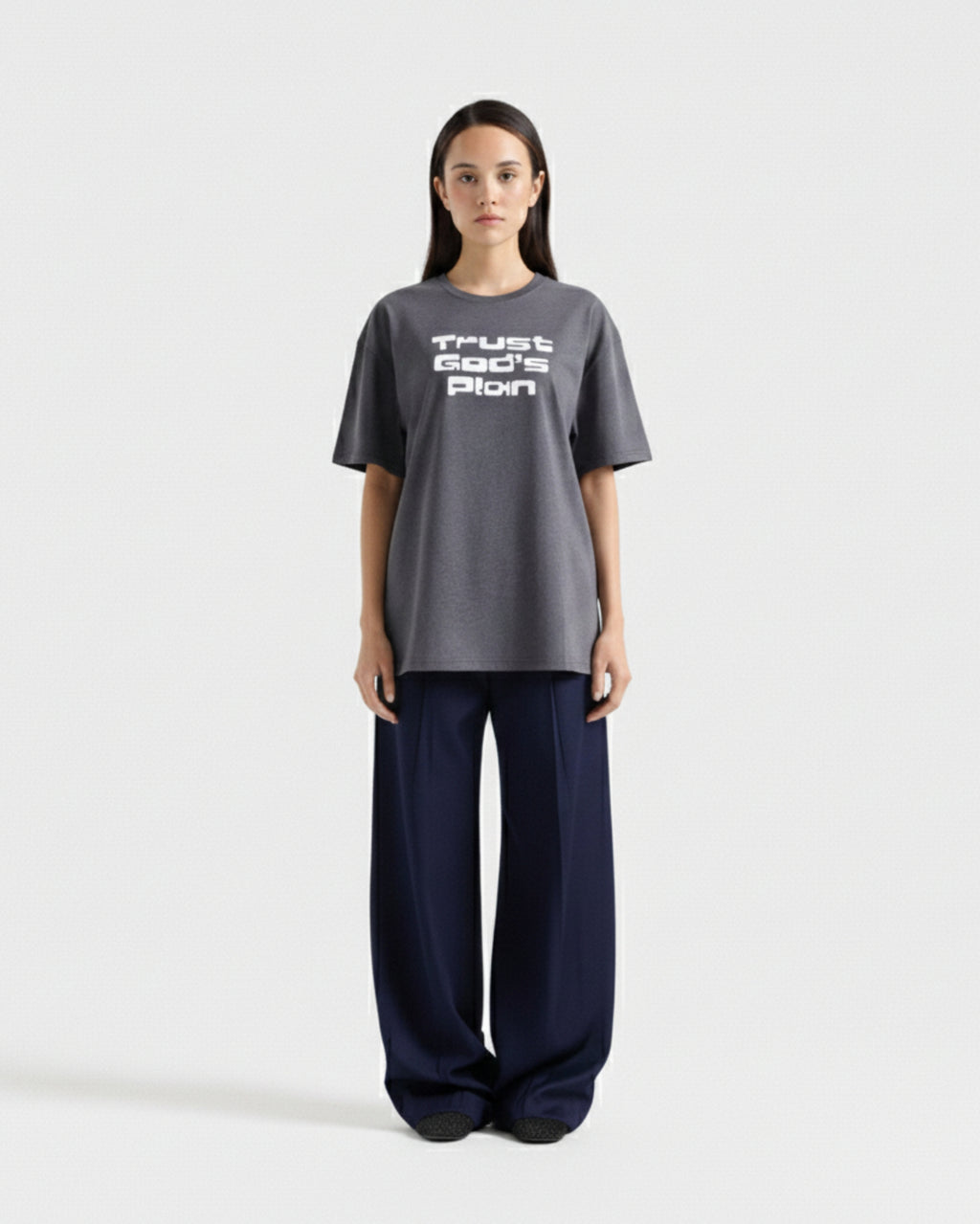 Charcoal Drop Shoulder Tee