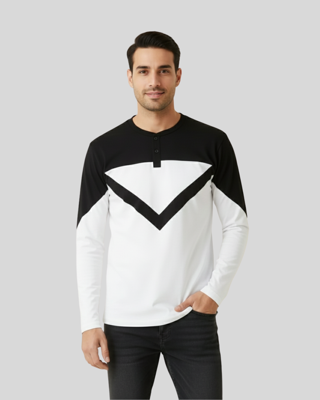 White Full Sleeve Cotton Tee – Men’s Classic Long‑Sleeve Crew Neck Shirt