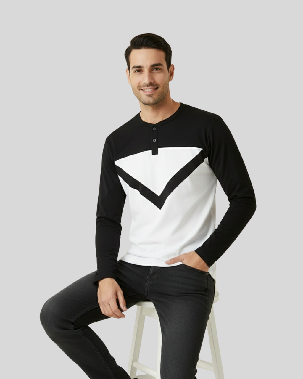 White Full Sleeve Cotton Tee – Men’s Classic Long‑Sleeve Crew Neck Shirt