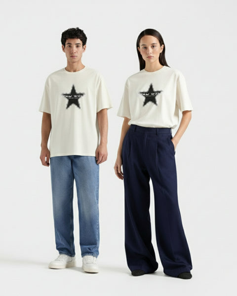 Beige Drop Shoulder Tee