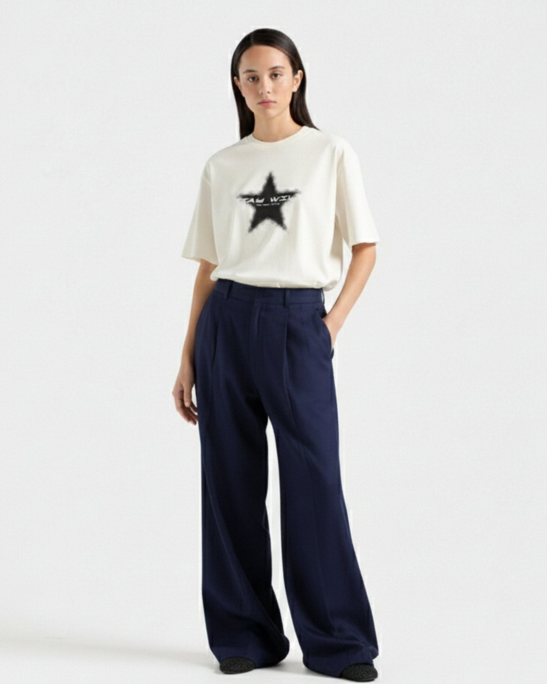 Beige Drop Shoulder Tee