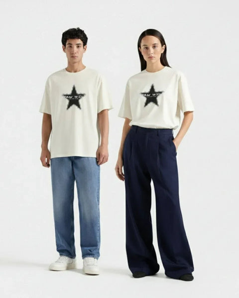 Beige Drop Shoulder Tee - Street Dope