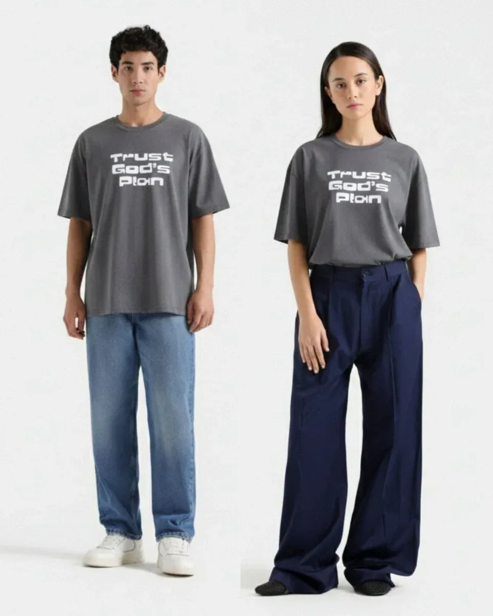 Charcoal Drop Shoulder Tee - Street Dope