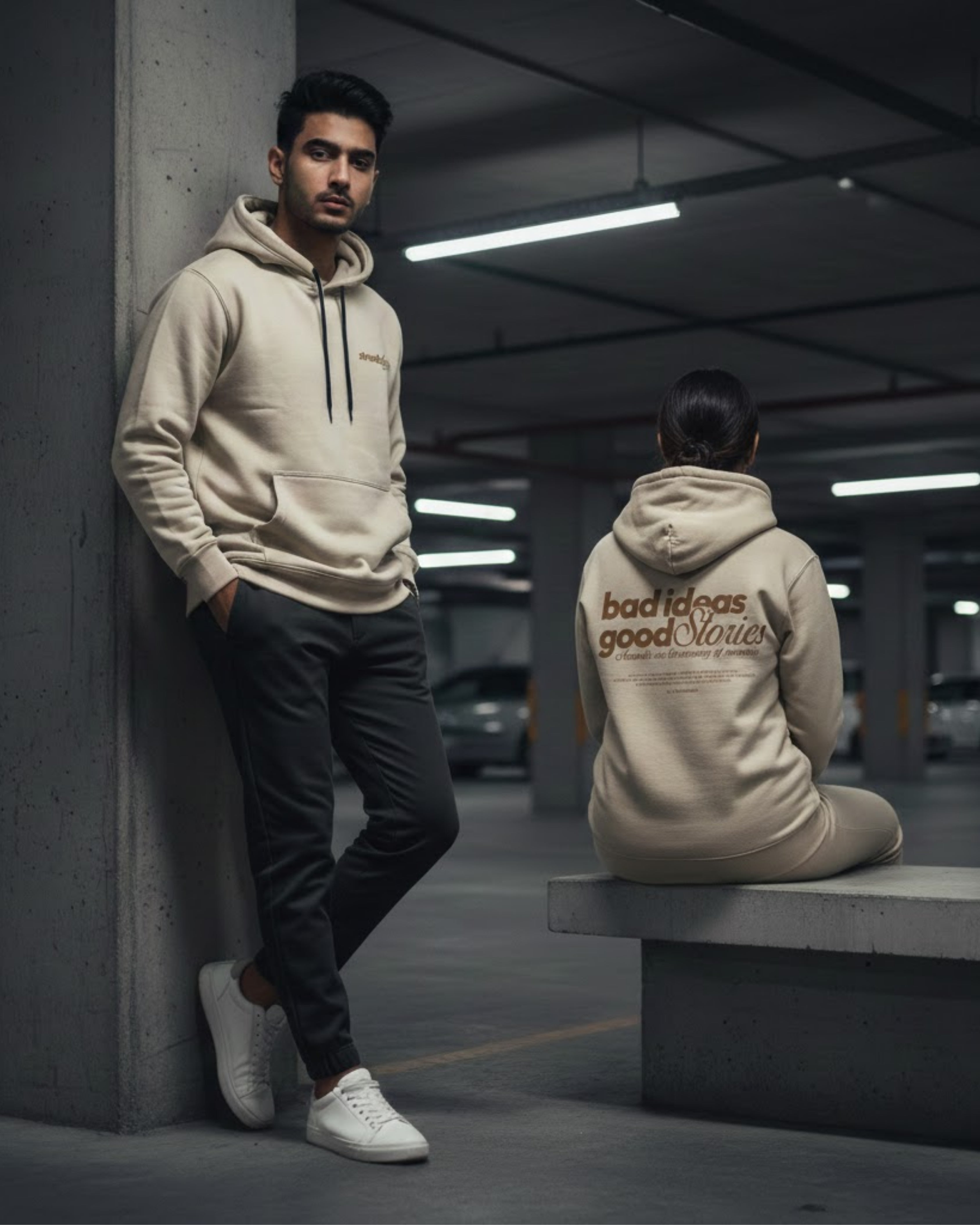 Beige  Hoodie