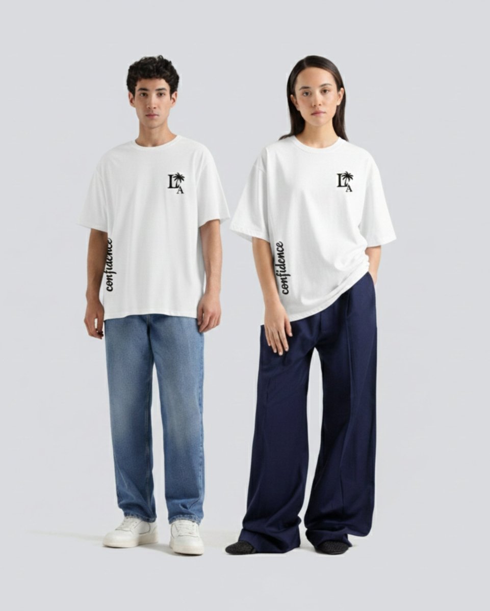 White Drop Shoulder Tee - Street Dope