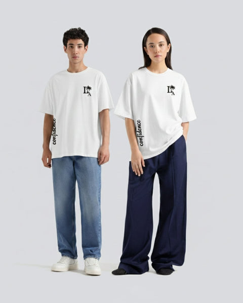 White Drop Shoulder Tee - Street Dope